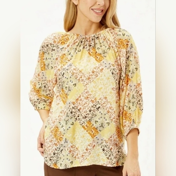 Good Hart Matilda Jane Womens Peasant Tunic Blouse Yellow Size S Small New - Picture 1 of 13